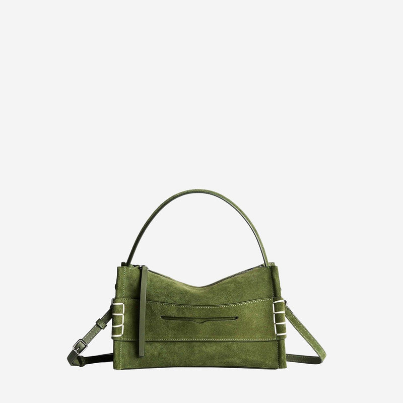 Jw Anderson Loafer Shoulder Bag — Green Suede
