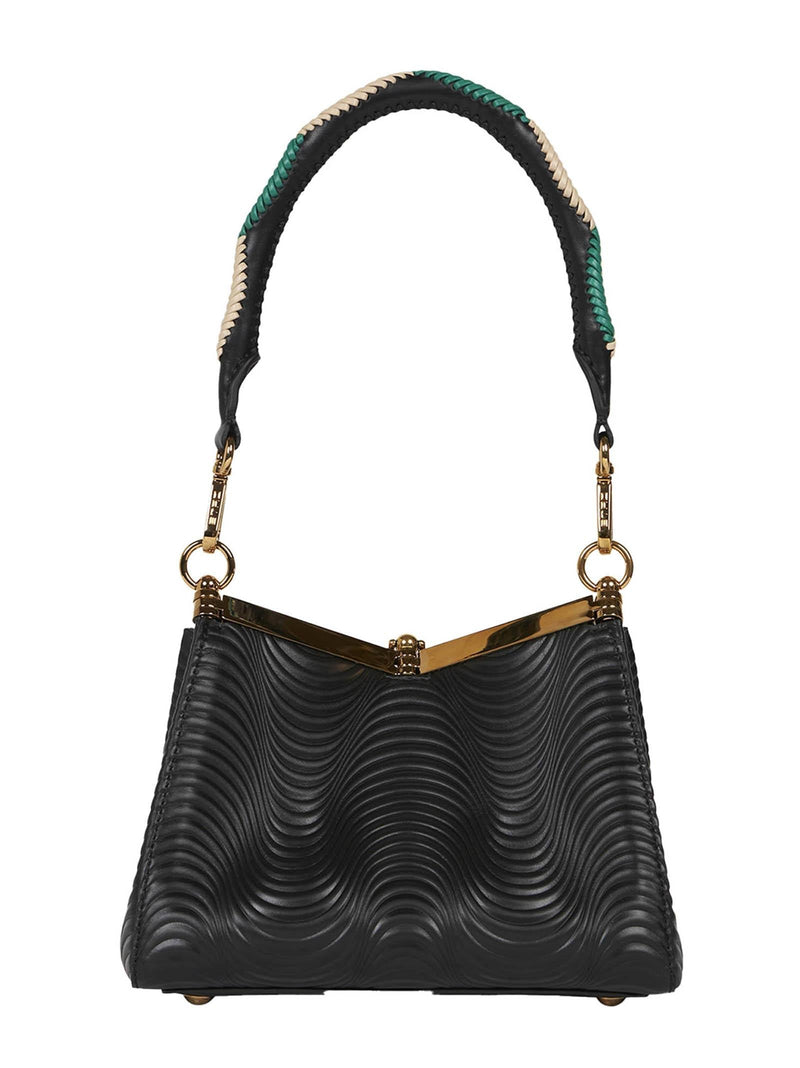 Etro Vela Shoulder Bag — Black Calf Leather