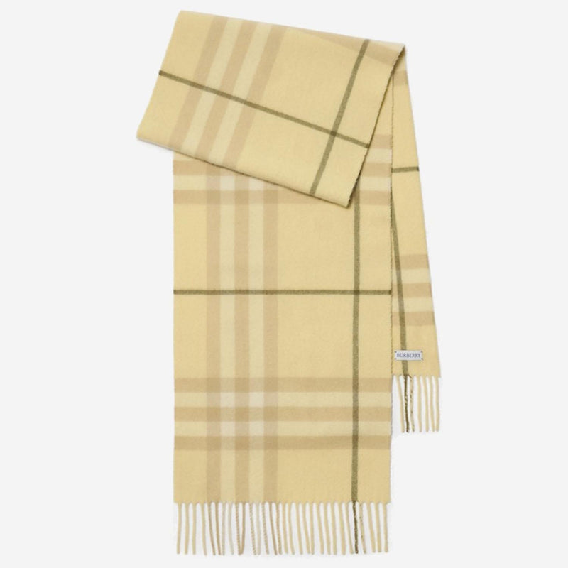 Burberry Cashmere Check Scarf — Yellow Scarfs