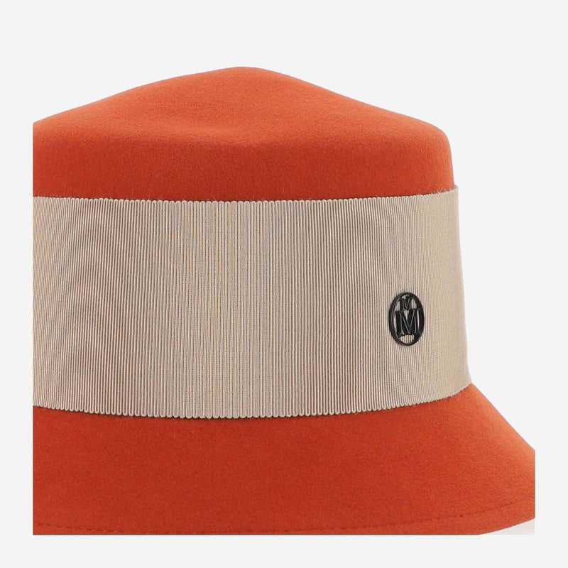 Maison Michel 1083031001 Rabbit Felt Bucket Hat — Orange