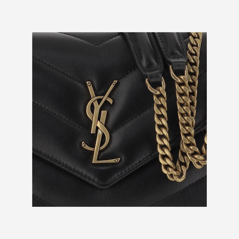 Saint Laurent Loulou Shoulder Bag — Black Lambskin