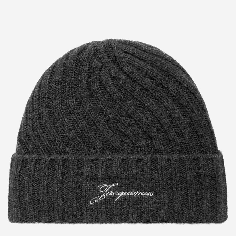 Jacquemus Acu00767ak00287 Twisted Cashmere Beanie — Gray Beanies