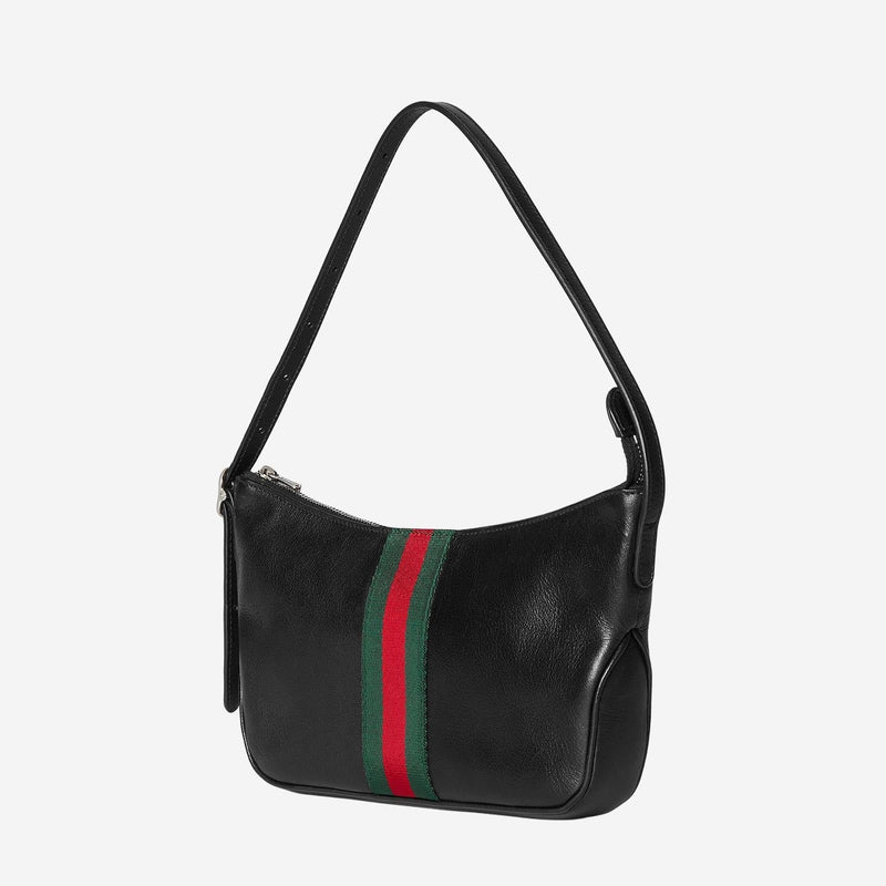 Gucci Lunetta Shoulder Bag — Black Leather