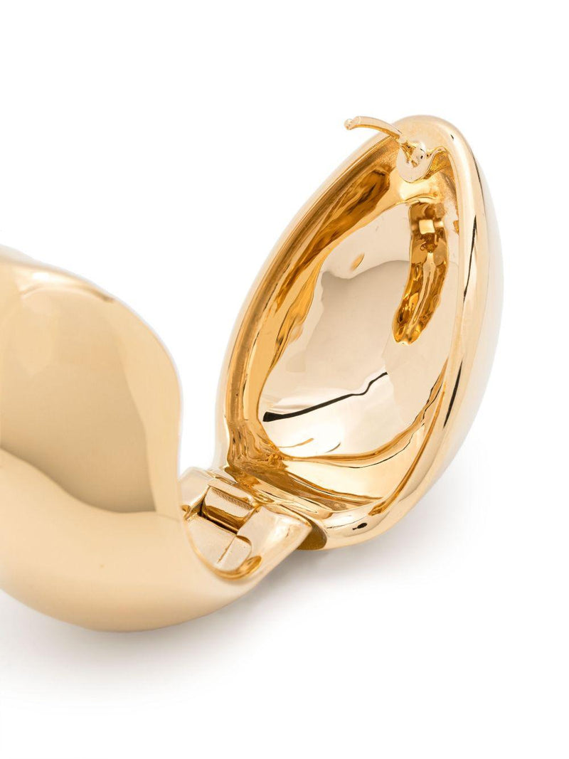 Coperni Xl Logo Creole Earrings — Gold Brass