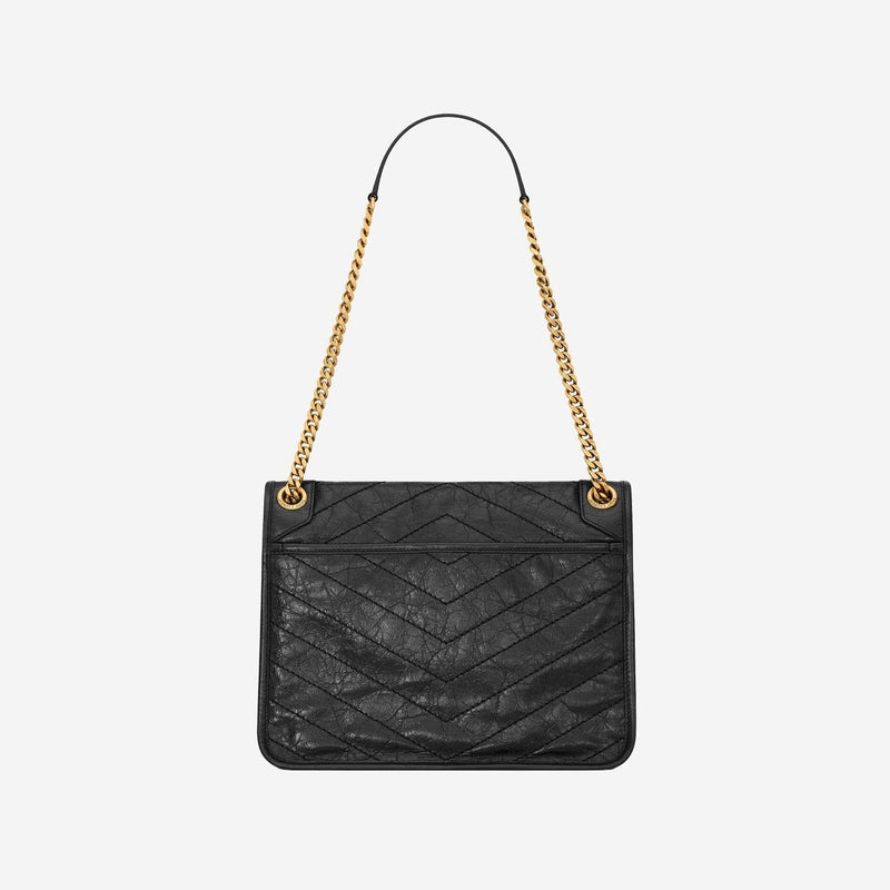 Saint Laurent Niki Shoulder Bag — Black Leather