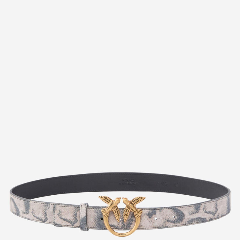 Pinko Love Birds Buckle Leather Belt — Multicolor