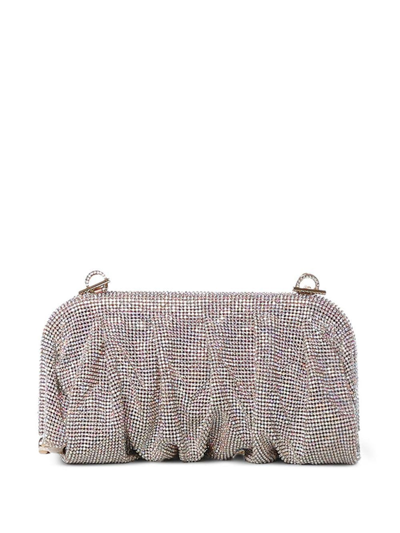 Benedetta Bruzziches Crystal-Studded Metal Mesh Clutch — Multicolor