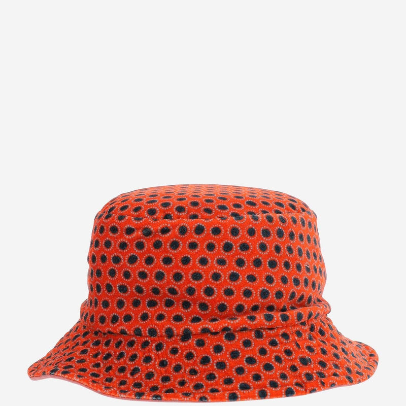 Grevi 3214 Geometric-Patterned Cotton Bucket Hat — Orange