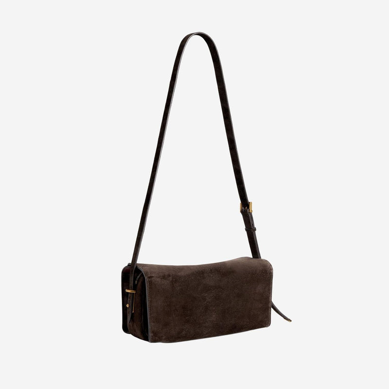 Balenciaga Suede Leather Shoulder Bag — Brown