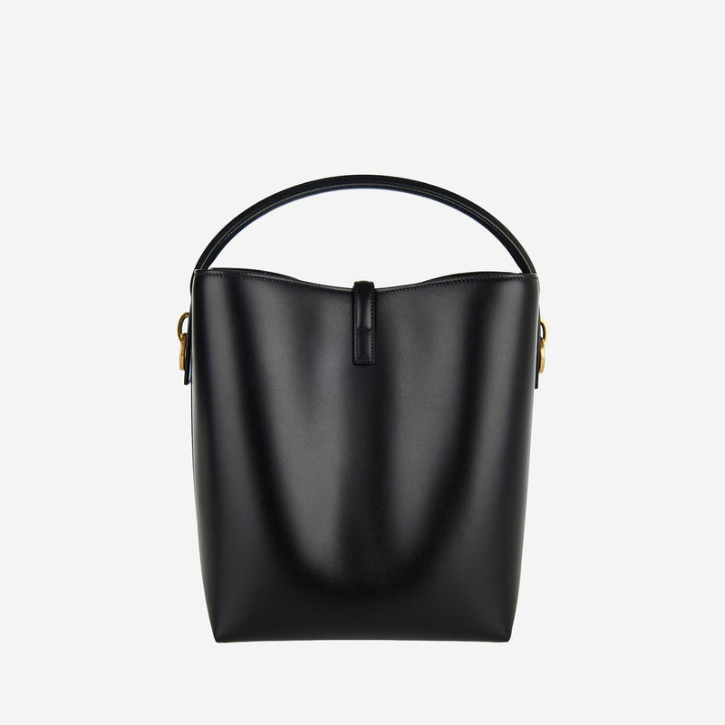 Saint Laurent Calfskin Leather Top Handle Bag — Black