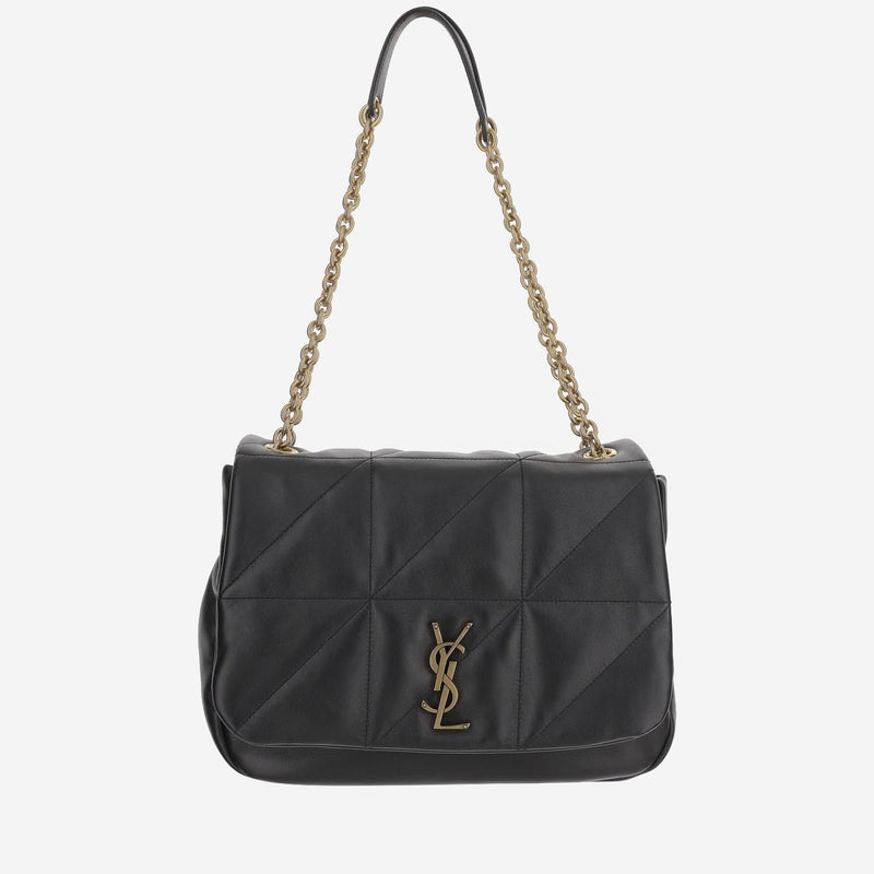 Saint Laurent Cassandre Shoulder Bag — Black Lambskin