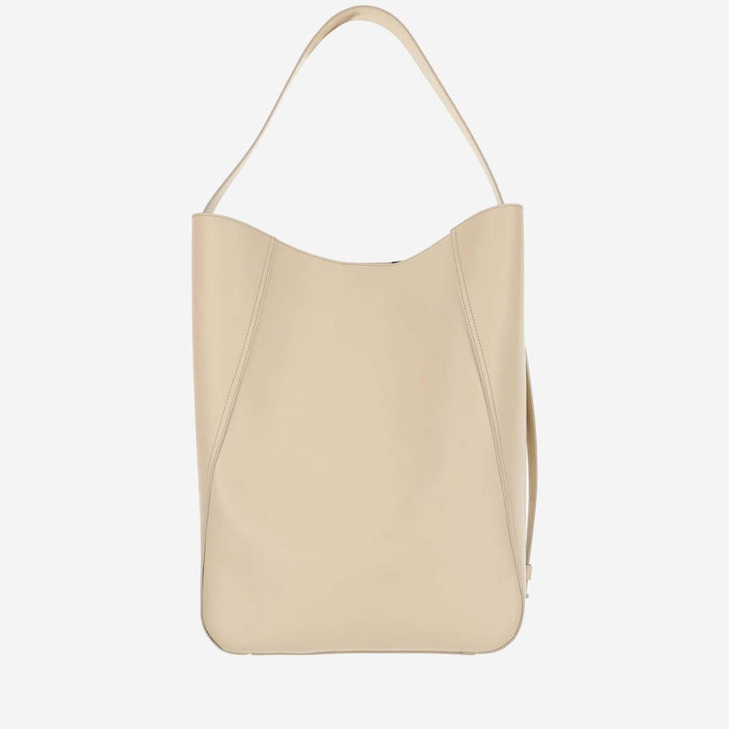 Armarium Full-Grain Leather Shoulder Bag — Beige