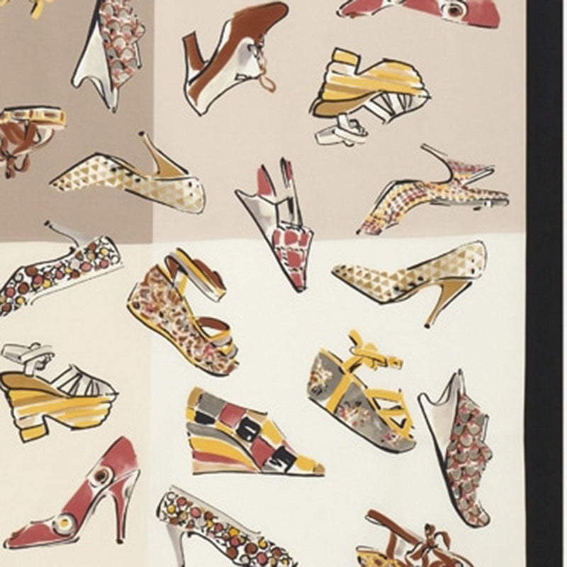Ferragamo Genio Print Silk Scarf — Beige Scarfs