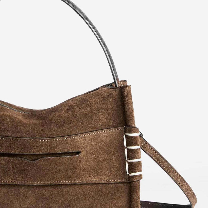 Jw Anderson Suede Loafer Shoulder Bag — Brown