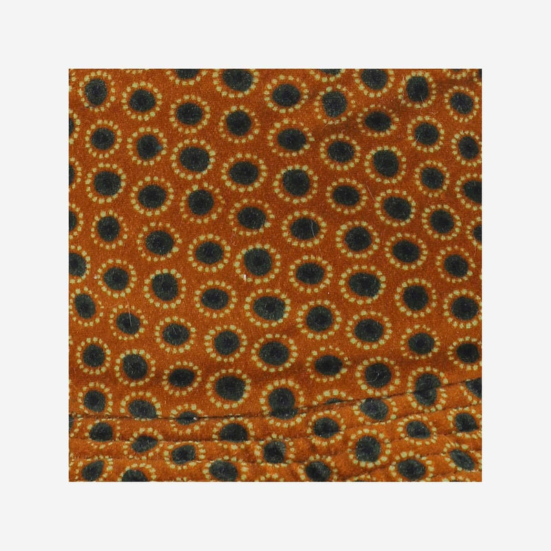 Grevi 3214 All-Over Geometric Pattern Bucket Hat — Orange Cotton