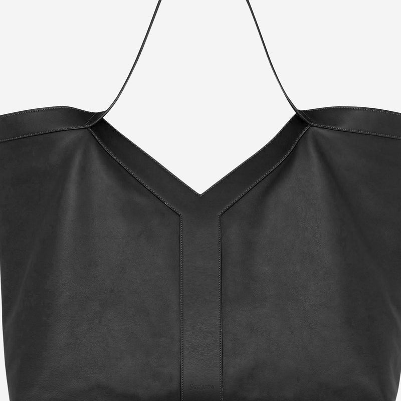 Saint Laurent Leather Tote Bag — Black