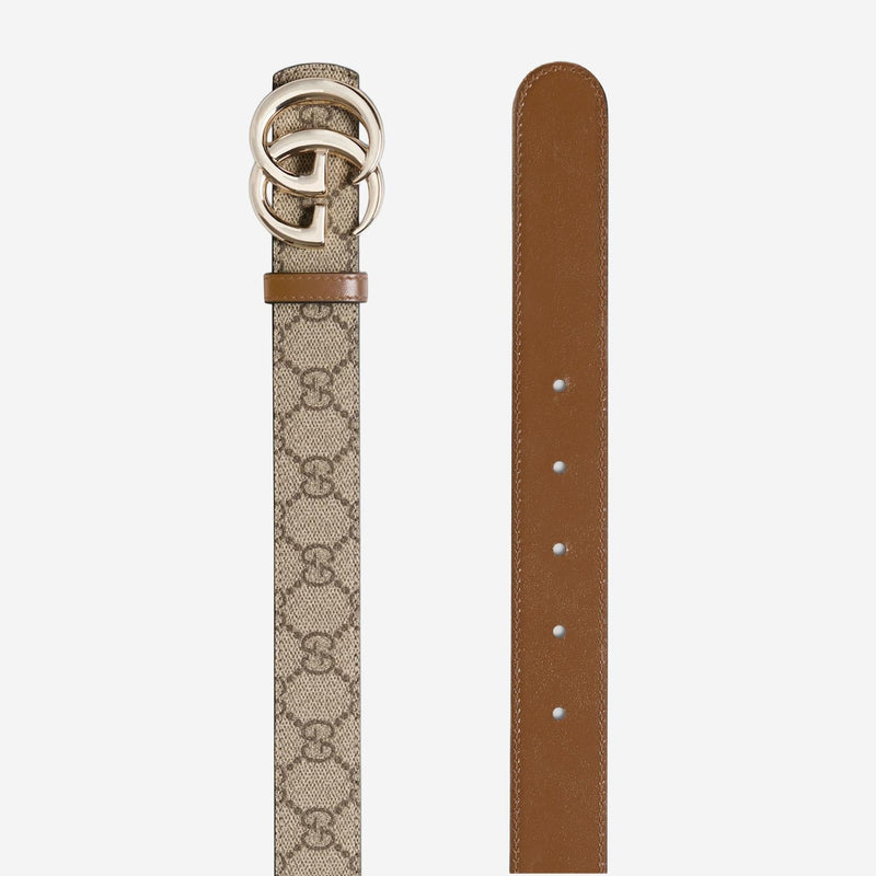 Gucci Gg Marmont Belt — Beige Fabric