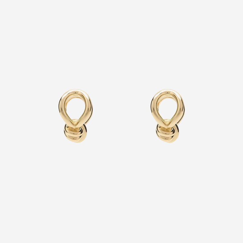 Bottega Veneta Knot Detail Earrings — Gold Silver