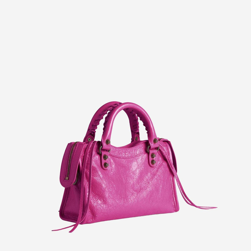 Balenciaga Top Handle Bag — Purple Lambskin Leather