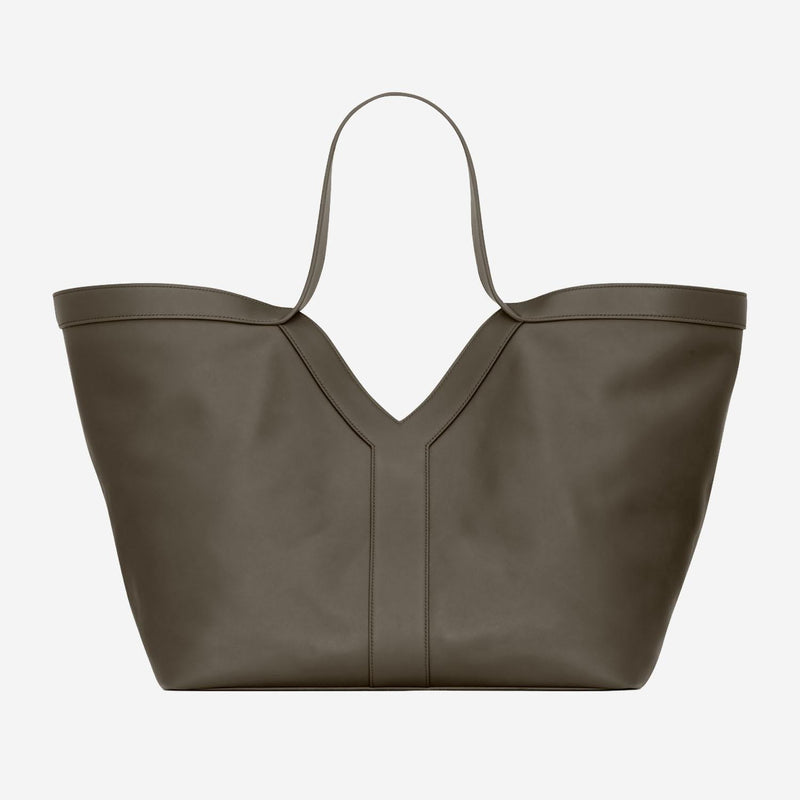 Saint Laurent Leather Shoulder Bag — Gray