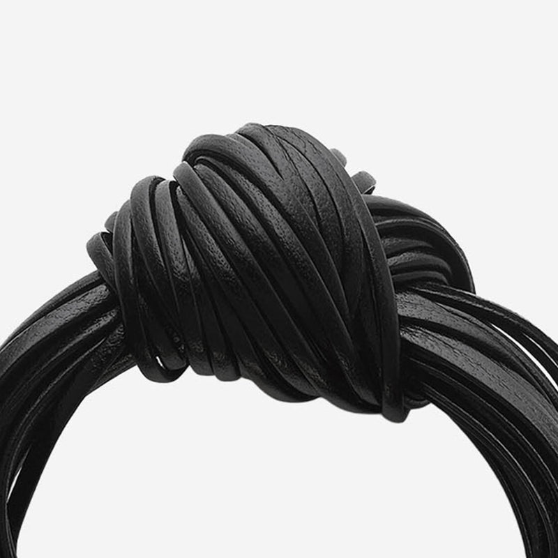 Bottega Veneta Leather Knot Bracelet — Black Lambskin Bracelets