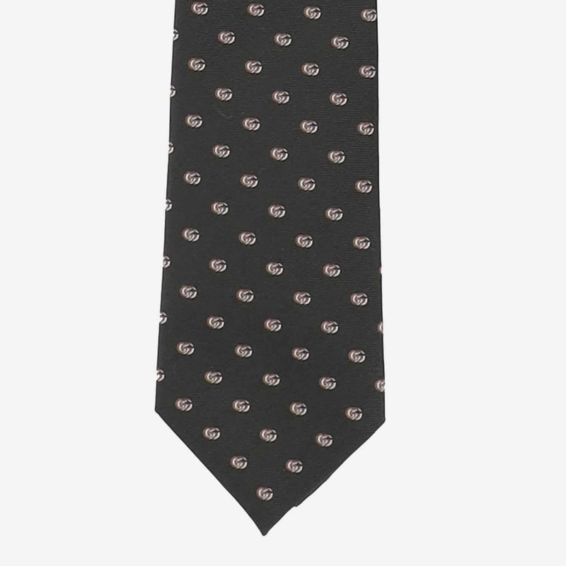 Gucci Jacquard Double G Necktie — Green Silk Neckties