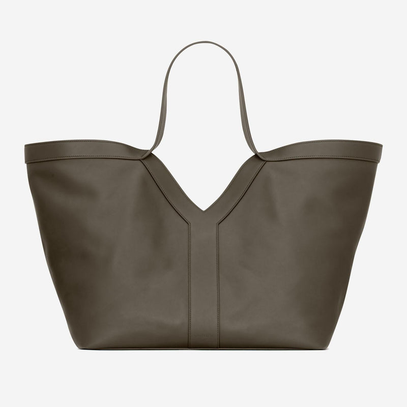 Saint Laurent Leather Shoulder Bag — Gray