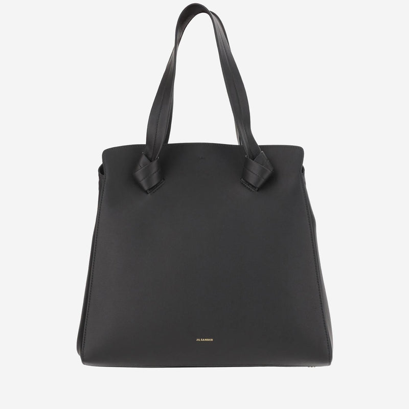 Jil Sander Knot Shoulder Bag — Black Calfskin