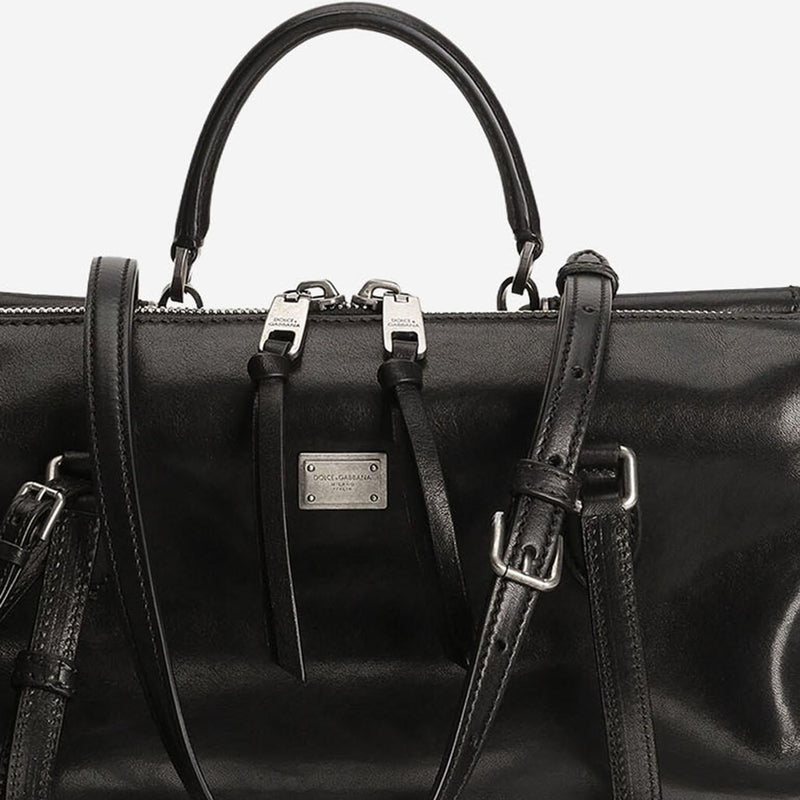 Dolce & Gabbana Vittoria Shoulder Bag — Black Calfskin