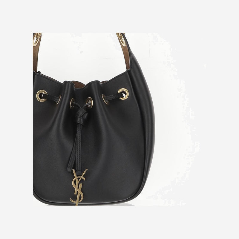 Saint Laurent Bucket Bag — Black Leather