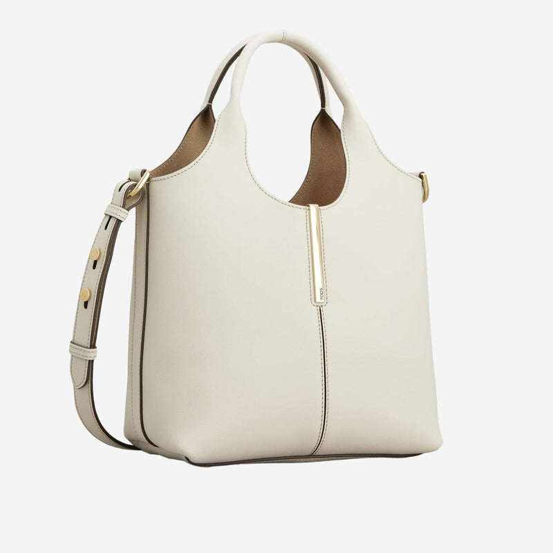 Tods Calfskin Leather Shoulder Bag — White