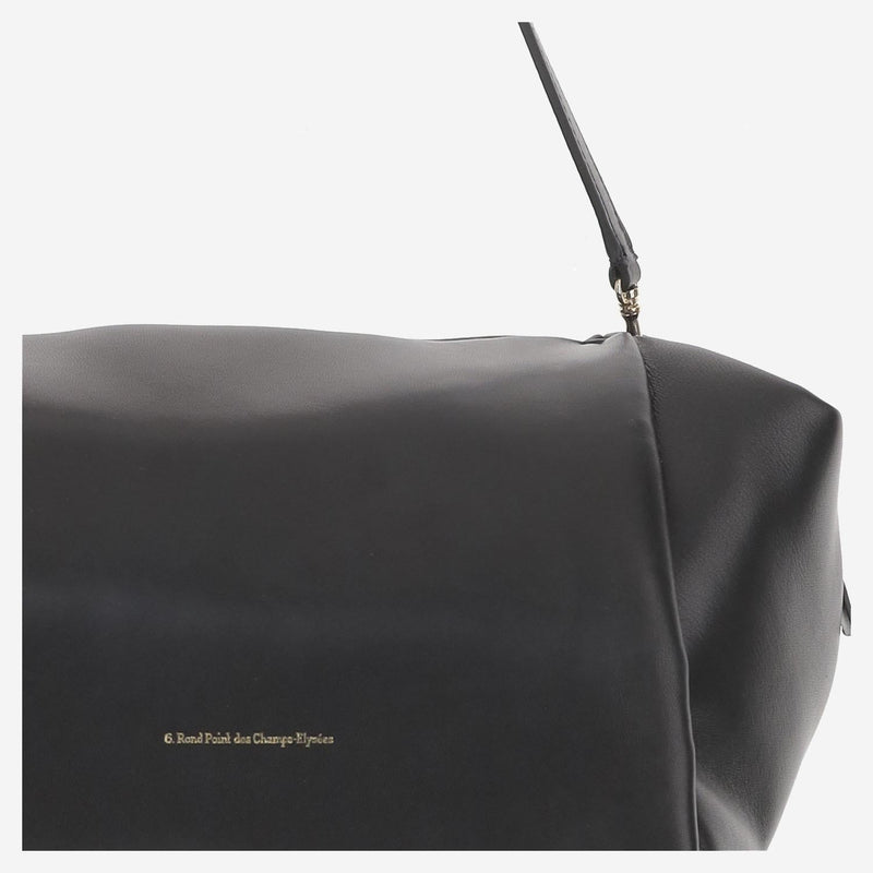 Carven Leather Shoulder Bag — Black