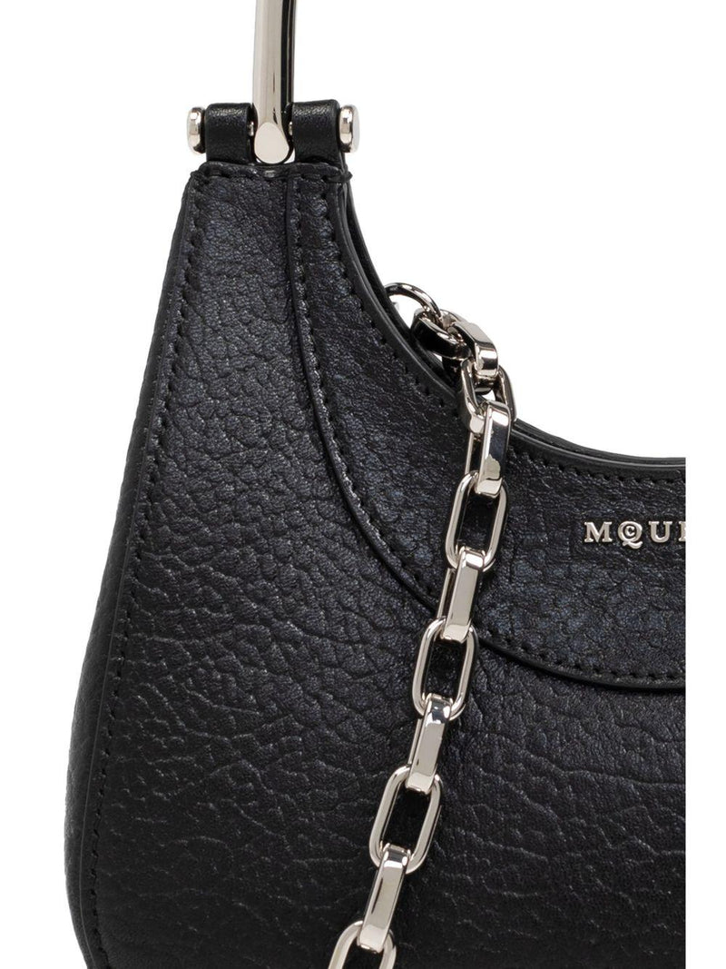 Alexander Mcqueen T-Bar Mini Shoulder Bag — Black Lambskin