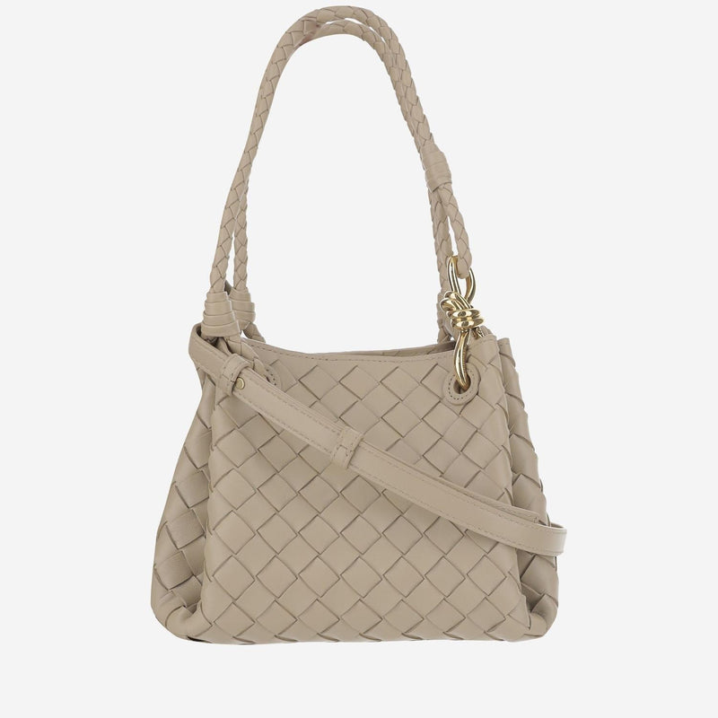 Bottega Veneta Parachute Shoulder Bag — Beige Lambskin Leather