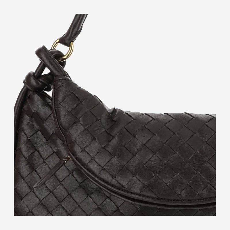 Bottega Veneta Gemelli Shoulder Bag — Brown Lambskin