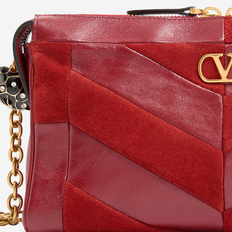 Valentino Garavani Panthea Shoulder Bag — Red Leather