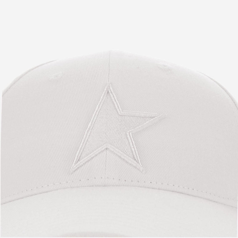 Golden Goose Gup01038 Embroidered Star Cotton Baseball Cap — White Caps