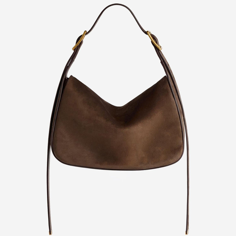 Balenciaga Suede Shoulder Bag — Brown