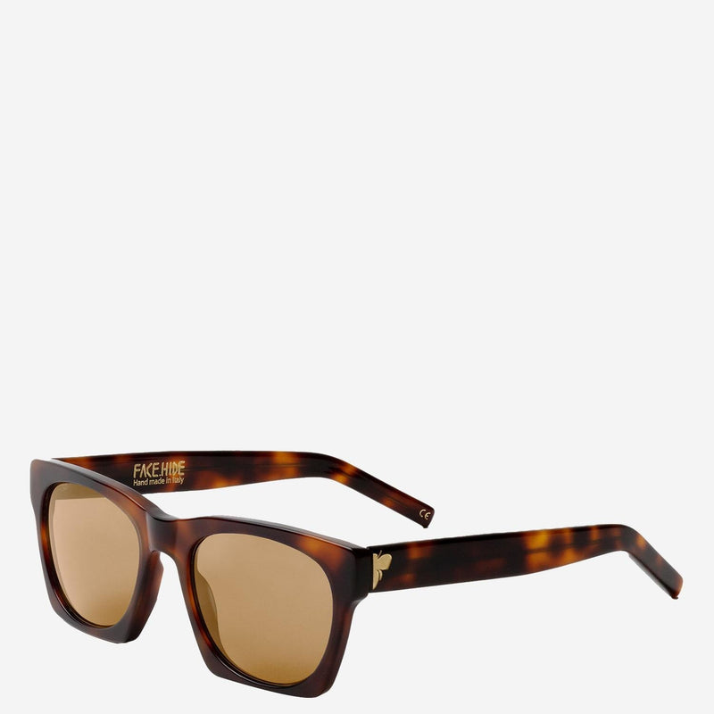 Face Hide Numero0 Logo-Embossed Acetate Sunglasses — Brown