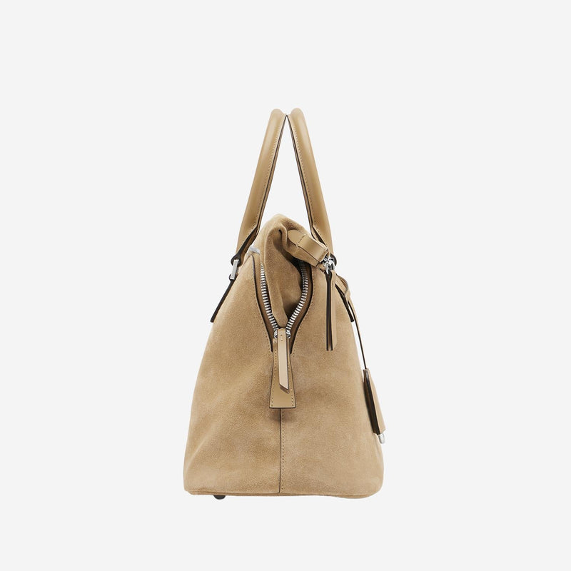 Maison Margiela Soft Cowhide Leather Top Handle Bag — Beige