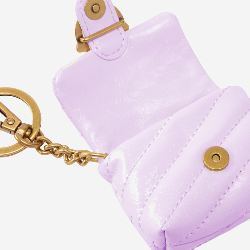 Pinko Love Coin Purse — Pink Calfskin Leather Purses