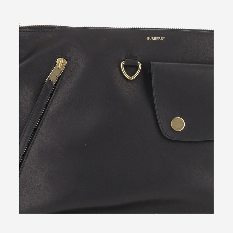 Burberry Shoulder Bag — Black Calfskin
