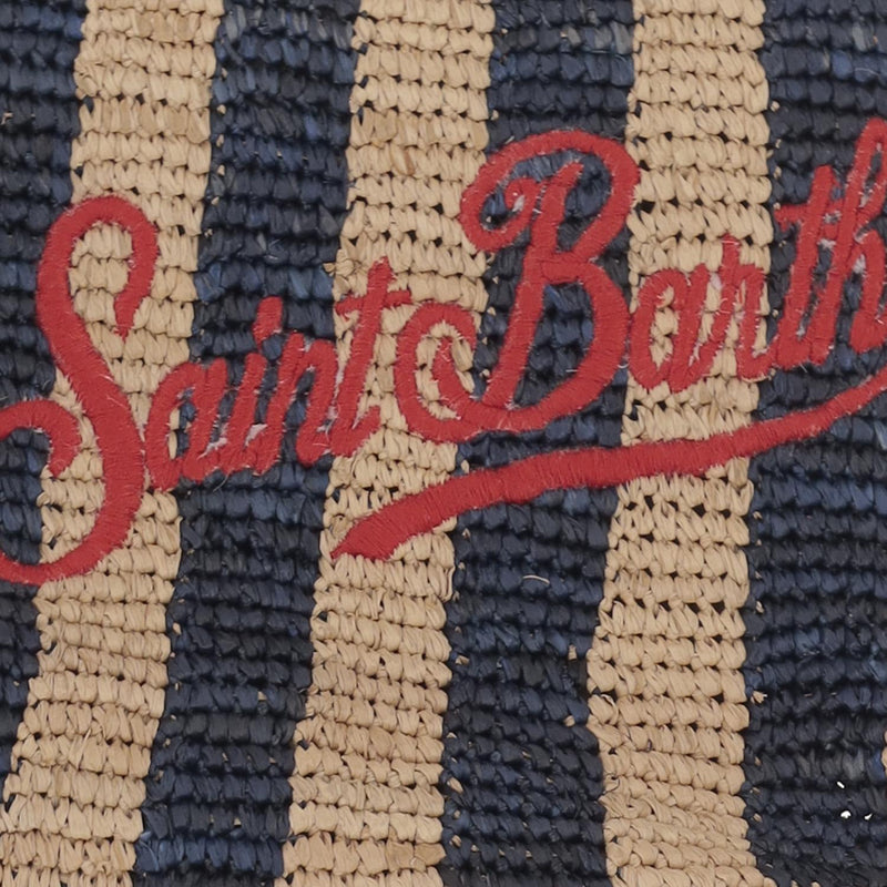 Mc2 Saint Barth Striped Raffia Clutch — Multicolor