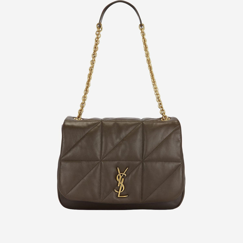 Saint Laurent Cassandre Shoulder Bag — Brown Lambskin Leather