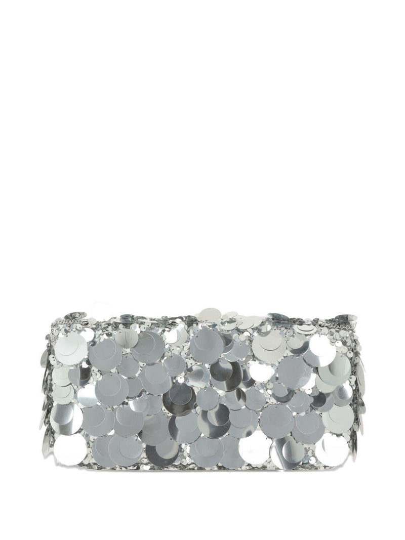 Rabanne Sparkle Shoulder Bag — Silver Lambskin