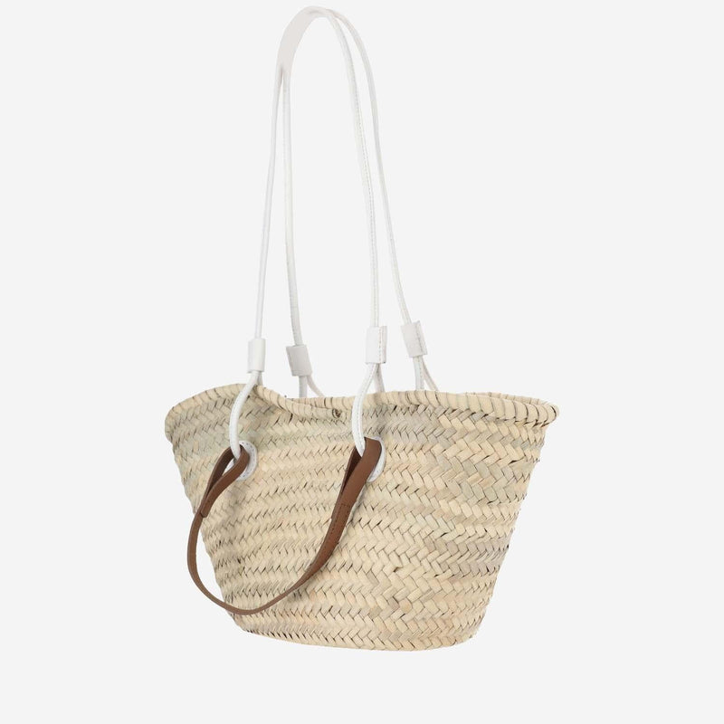 Filippo Catarzi Handcrafted Straw Shoulder Bag — Beige