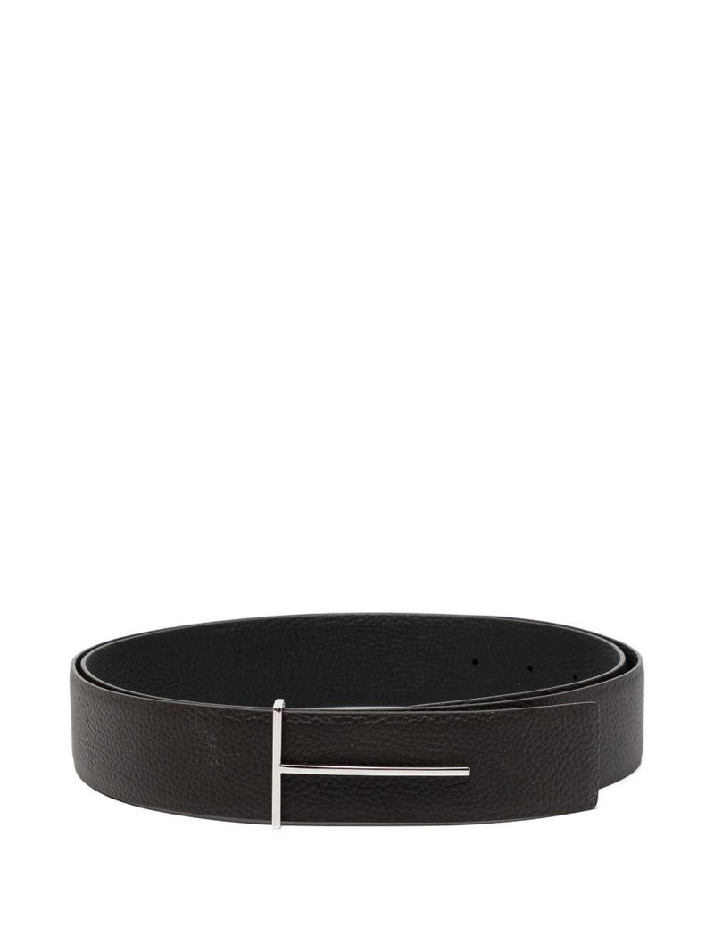 Tom Ford T Icon Belt — Black Calfskin