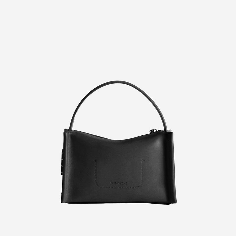 Jw Anderson Embossed Logo Leather Shoulder Bag — Black