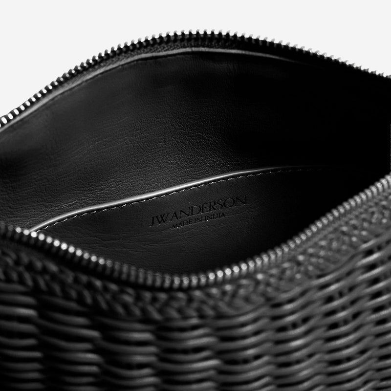 Jw Anderson Woven Leather Shoulder Bag — Black