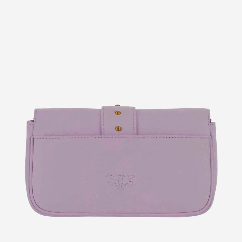 Pinko Love Shoulder Bag — Purple Leather